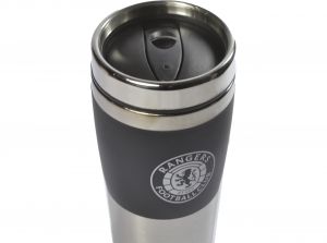 Rangers FC Executive Handleless Metallic Travel Mug Black Silver