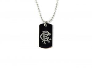 Rangers Stainless Steel Engraved Crest Dog Tag and Chain