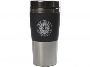 Rangers FC Executive Handleless Metallic Travel Mug Black Silver