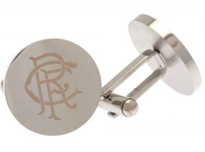 Rangers Round Stainless Steel Crest Cufflinks
