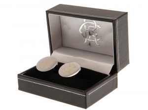 Rangers Round Stainless Steel Crest Cufflinks