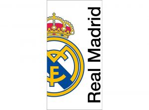 Real Madrid Half Crest Beach Towel White