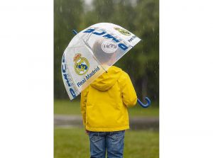 Real Madrid Kids Transparent 19 Inch Umbrella White Blue