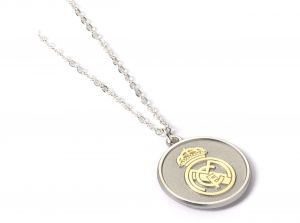 Real Madrid Silver Pendant with Crest Necklace