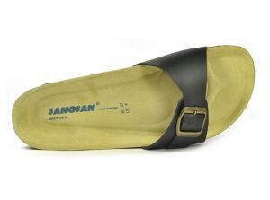 Sanosan Malaga Leather Black Womens Designer Mule Sandals