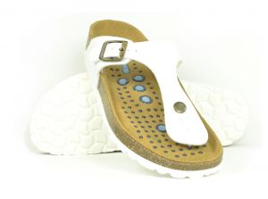 Sanosan Siete Lunas Geneve Womens White Designer Thong Sandals