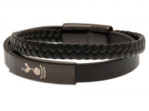 Spurs Black Leather Bracelet