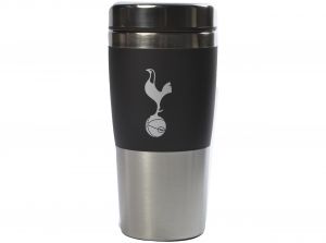Spurs Executive Handleless Metallic Travel Mug Black Silver