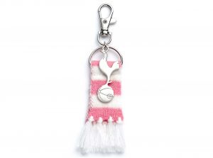 Spurs Pink Stripe Scarf and Crest Backpack Hanger