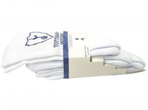 Spurs Sports Three Pack Socks White Blue 8 to 11 UK