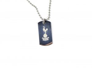 Spurs Stainless Steel Engraved Crest Dog Tag and Chain