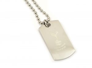 Spurs Stainless Steel Engraved Crest Dog Tag and Chain