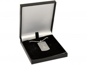 Spurs Stainless Steel Engraved Crest Dog Tag and Chain
