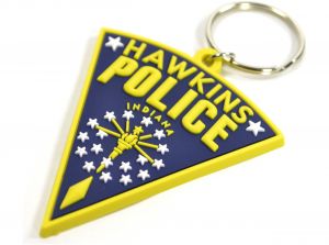 Stranger Things Hawkins Police Rubber Keyring