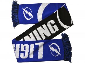 Tampa Bay Lightnings 2020 Word Mark Big Logo NHL Scarf Blue Black White