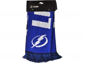 Tampa Bay Lightnings 2020 Word Mark Big Logo NHL Scarf Blue Black White