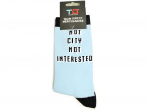 Team Direct Generic Not City Not Interested Sky Blue 8 to 11 UK Adult Socks