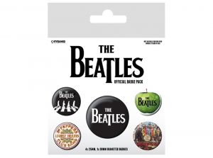 The Beatles Badge Set White