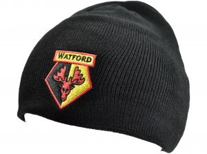 Watford Roll Down Knitted Beanie Hat Black