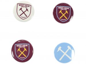 West Ham UTD Four Pack Button Badges