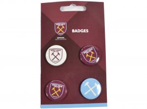West Ham UTD Four Pack Button Badges