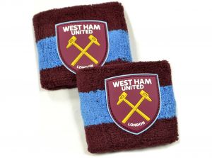 West Ham Cotton Wristbands Burgundy Blue