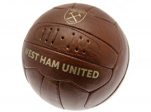 West Ham Retro Faux Leather Ball Size 5