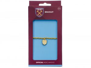 West Ham Football Club Gold Tone Ballbead Bracelet