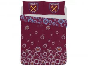 West Ham Forever Blowing Bubbles Double Duvet and Pillow Case Set Reversible