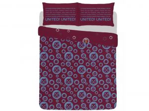 West Ham Forever Blowing Bubbles Double Duvet and Pillow Case Set Reversible