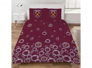 West Ham Forever Blowing Bubbles Double Duvet and Pillow Case Set Reversible