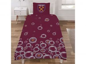 West Ham Forever Blowing Bubbles Single Duvet and Pillow Case Set Reversible