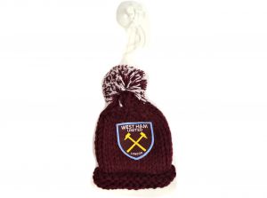 West Ham United Car Hanging Knitted Bobble Hat Burgundy