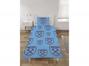 West Ham Multi Crest Single Reversible Duvet and Pillow Case Set