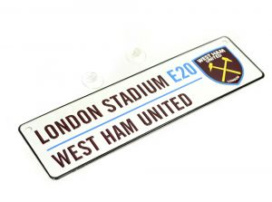 West Ham New Crest 3D Embossed Metal Hanging Street Window Sign