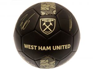 West Ham Phantom Signature Ball Black Gold Size 5