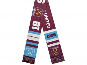 West Ham Retro Jacquard Design Scarf