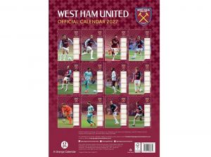 West Ham United 2027 A3 Wall Calendar