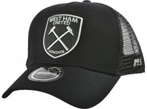 West Ham United 47 Branson Mesh Baseball Cap Snapback Black White