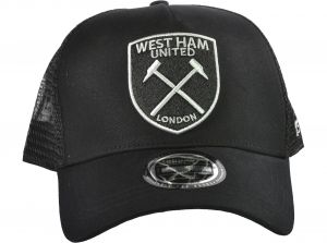 West Ham United 47 Branson Mesh Baseball Cap Snapback Black White