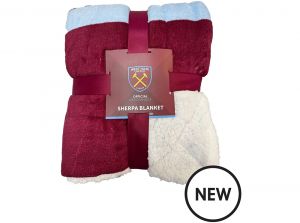 West Ham United Crest Sherpa Plush Blanket