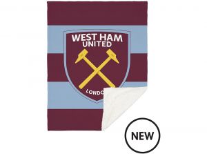 West Ham United Crest Sherpa Plush Blanket