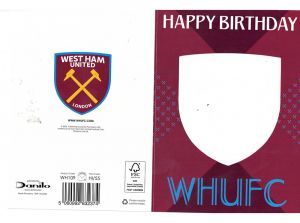 West Ham United Cut Out Birthday Card
