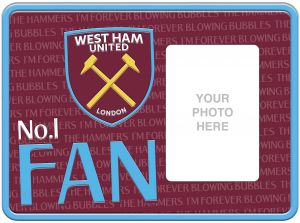 West Ham United Embossed No 1 Fan Metal Frame Sign