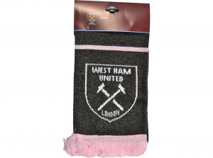 West Ham United Grey Pink Marl Scarf