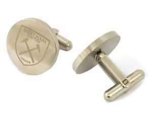 West Ham United Round Stainless Steel Crest Cufflinks