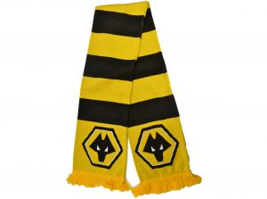 Wolves Bar Scarf Jacquard Knit Scarf Black Yellow