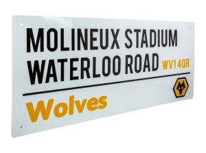 Wolves FC Molineux Stadium Waterloo Road Light Metal Street Sign