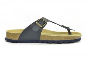 Sanosan Geneve Leather Navy Womens Designer Thong Sandals