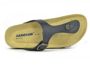 Sanosan Geneve Leather Navy Womens Designer Thong Sandals
